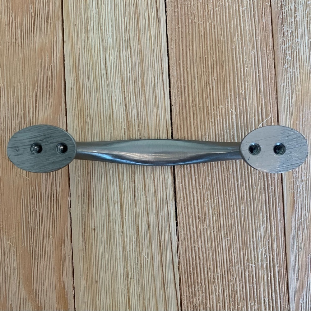 6 Drawer Pulls Dual Mount Shell Pull Satin Nickel Flower Curve Arch Bow Cabinets - Picture 7 of 14